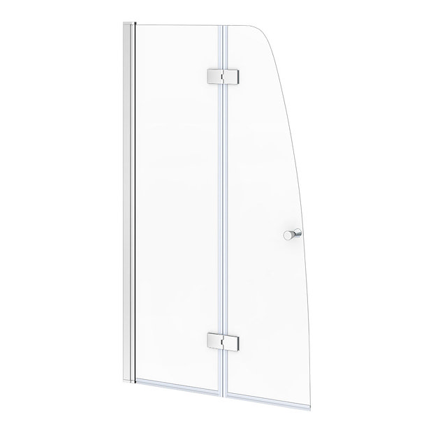 Monza 900 x 1400 Chrome 6mm Bi-Fold Hinged Sail Bath Screen | Victorian Plumbing UK
