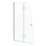 Monza 900 x 1400 Chrome 6mm Hinged Sail Bath Screen with Fixed Side Panel  Feature Large Image