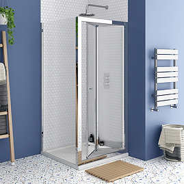 Monza 900 x 900mm Bi-Fold Door Shower Enclosure without Tray