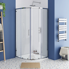 Monza 900 x 900mm Quadrant Shower Enclosure + Pearlstone Tray Large Image