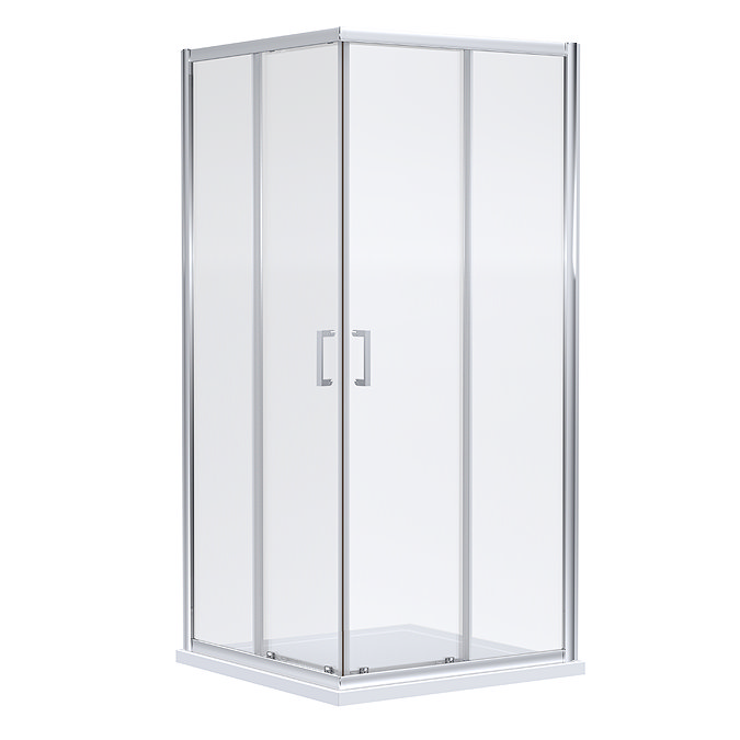 Monza 900 x 900mm Square Corner Entry Shower Enclosure + Pearlstone Tray