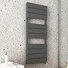 Monza Anthracite Aluminium Heated Towel Rail 1150 x 500mm Flat Panels