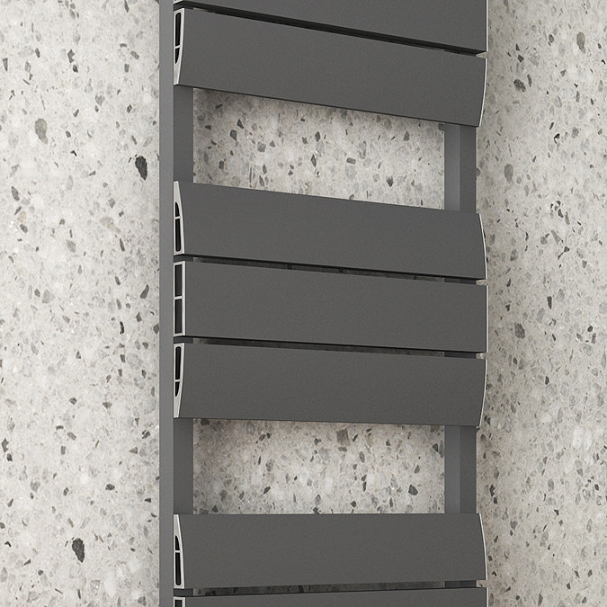 Monza Anthracite Aluminium Heated Towel Rail 1200 x 500mm  Profile Large Image