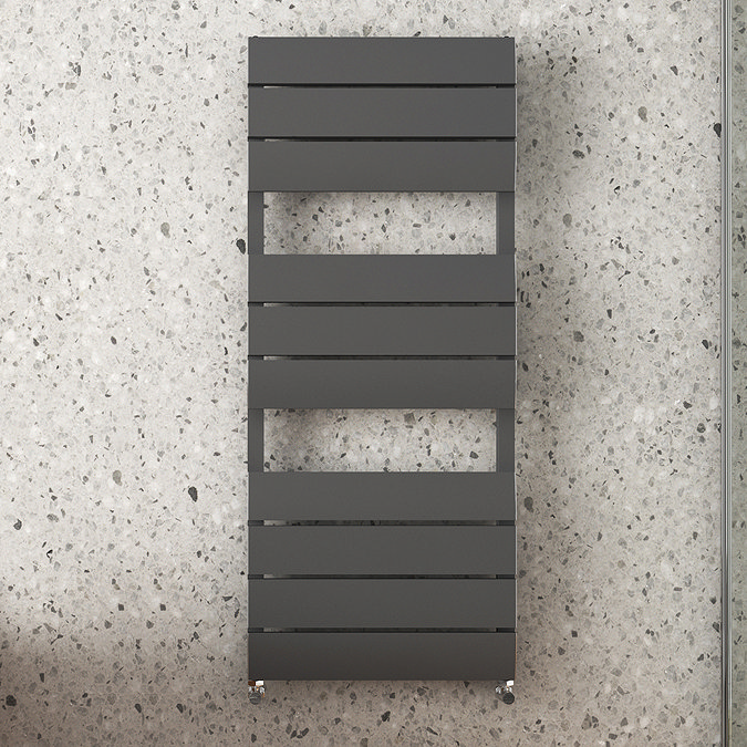 Monza Anthracite Aluminium Heated Towel Rail 1200 x 500mm  Feature Large Image