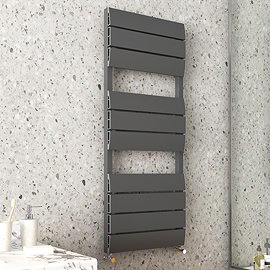 Monza Anthracite Aluminium Heated Towel Rail 1200 x 500mm  Large Image