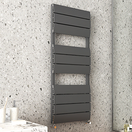 Monza Anthracite Aluminium Heated Towel Rail 1200 x 500mm Large Image