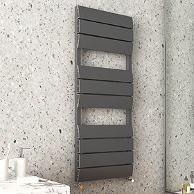 Monza Anthracite Aluminium Heated Towel Rail 1200 x 500mm  Large Image