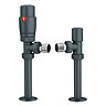 Monza Modern Anthracite Angled Thermostatic Radiator Valves with 130mm Sleeving Kit - Energy Saving