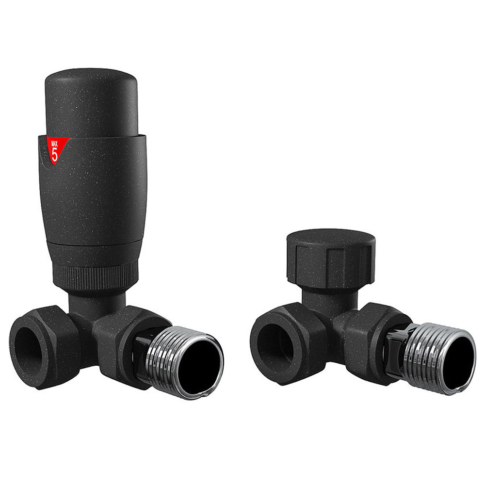 Monza Anthracite Corner Radiator Valves | Victorian Plumbing