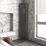 Monza Anthracite Corner Vertical Column Aluminium Radiator 1800 x 315mm  Profile Large Image