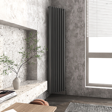 Monza Anthracite Corner Vertical Column Aluminium Radiator 1800 x 315mm