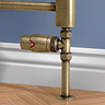 Monza Antique Brass Straight Thermostatic Radiator Valves - Energy Saving