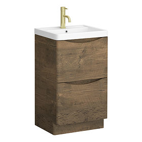 Monza Chestnut 500mm Wide Floor Standing Vanity Unit