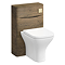 Monza Chestnut 500mm Wide WC Unit with Cistern, Brushed Brass Flush + Modern Pan