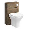 Monza Chestnut 500mm WC Unit with Cistern & Chrome Flush - Includes Modern Toilet Pan
