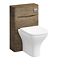 Monza Chestnut 500mm WC Unit with Cistern & Gunmetal Grey Flush - Includes Modern Toilet Pan