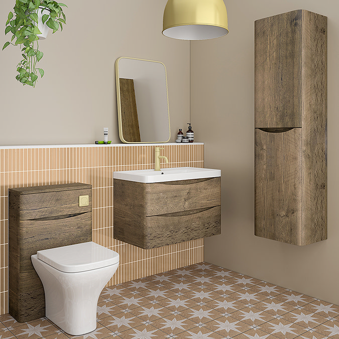 Monza Chestnut 750mm Wide Wall Mounted Vanity Unit