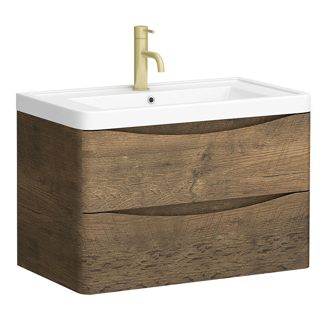 Monza Chestnut 750mm Wide Wall Mounted Vanity Unit