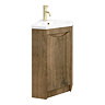 Monza Chestnut Corner Floor Standing Vanity Unit