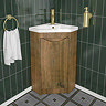 Monza Chestnut Corner Floor Standing Vanity Unit