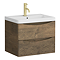 Monza Chestnut Vanity Unit, Tall Storage Unit, and Toilet Package