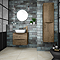 Monza Chestnut Wall Hung Countertop Vanity Unit - 600mm 2 Drawer with Rectangular Gloss White Basin