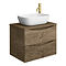 Monza Chestnut Wall Hung Countertop Vanity Unit + Toilet Package