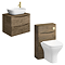 Monza Chestnut Wall Hung Countertop Vanity Unit + Toilet Package