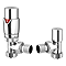 Monza Chrome Angled Thermostatic Radiator Valves with 180mm Standpipes - Energy Saving