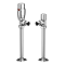 Monza Chrome Angled Thermostatic Radiator Valves with 180mm Standpipes - Energy Saving