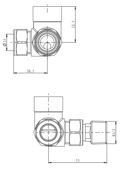 Monza Chrome Corner Thermostatic Radiator Valves - Energy Saving