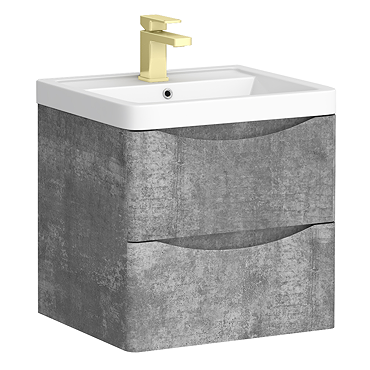 Monza Concrete Effect 500mm Wide Wall Mounted Vanity Unit