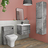 Monza Concrete Effect 600mm Wide Wall Mounted Vanity Unit