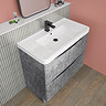 Monza Concrete Effect 900mm Wide Floor Standing Vanity Unit