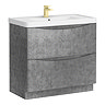 Monza Concrete Effect 900mm Wide Floor Standing Vanity Unit