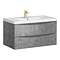 Monza Concrete Effect 900mm Wide Wall Mounted Vanity Unit