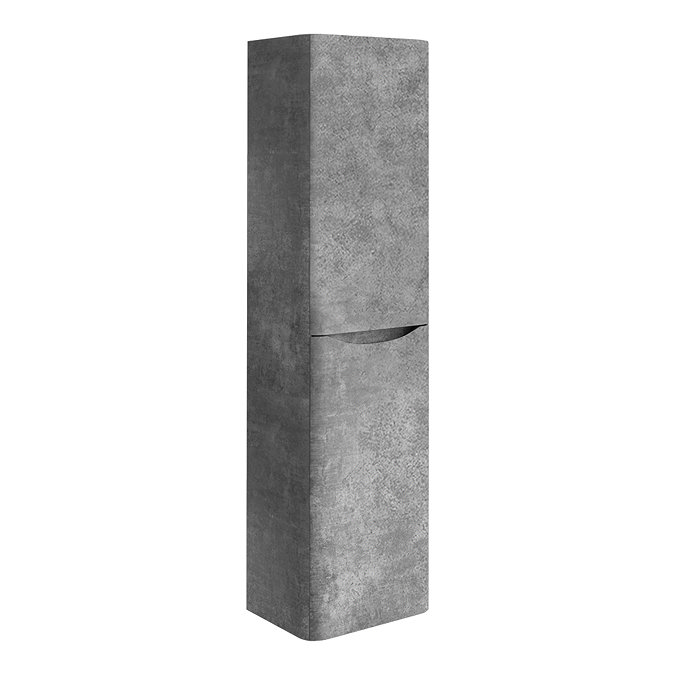 Monza Concrete Effect Tall Wall Hung Storage Unit - 1500mm High