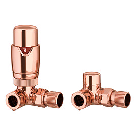 Monza Copper Corner Thermostatic Radiator Valves - Energy Saving
