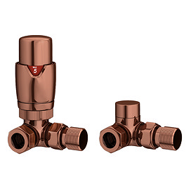 Monza Copper Corner Thermostatic Radiator Valves - Energy Saving