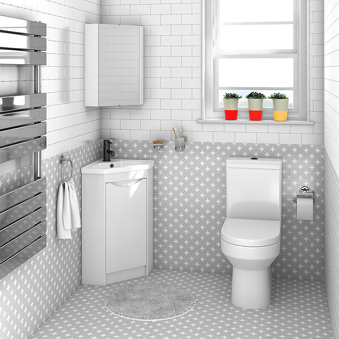 Monza Corner Floor Standing Vanity Unit
