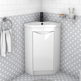 Monza Corner Floor Standing Vanity Unit