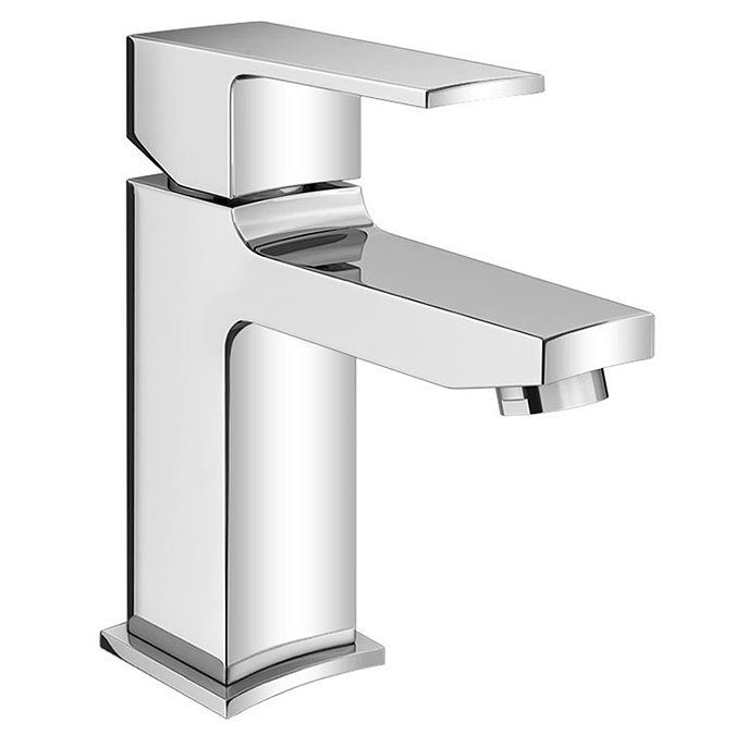 Monza Curved Modern Basin Mixer Tap + Waste Large Image