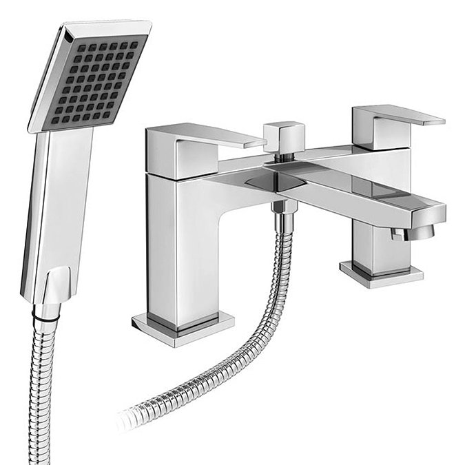 Monza Curved Modern Bath Shower Mixer Tap + Shower Kit Large Image
