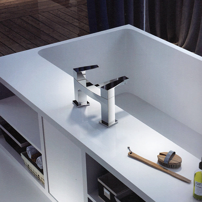 Monza Curved Modern Bath Tap In Bathroom Large Image