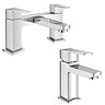 Monza Curved Modern Tap Package (Mono Basin Mixer + Bath Filler) Large Image