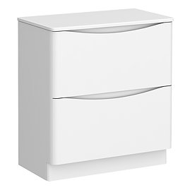 Monza Floor Standing Countertop Vanity Unit (750mm Wide - Gloss White)