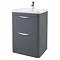 Monza Floor Standing Vanity Unit with Basin W600 x D445mm - Gloss Grey Large Image