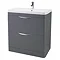 Monza Floor Standing Vanity Unit with Basin W800 x D445mm - Gloss Grey Large Image