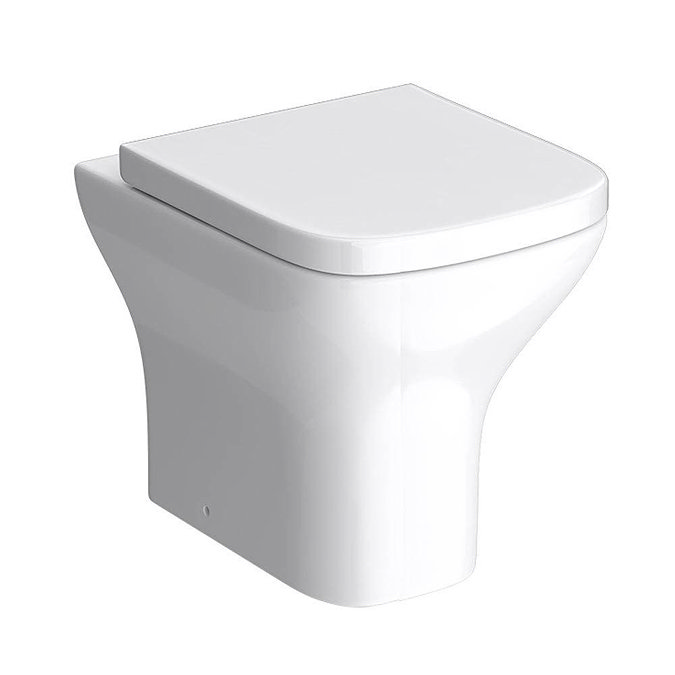 Monza Gloss White 500mm Wide WC Unit with Cistern, Matt Black Flush + Modern Pan