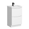 Monza Gloss White 500mm Wide Floor Standing Vanity Unit